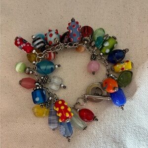 Colorful Beaded Charm Bracelet